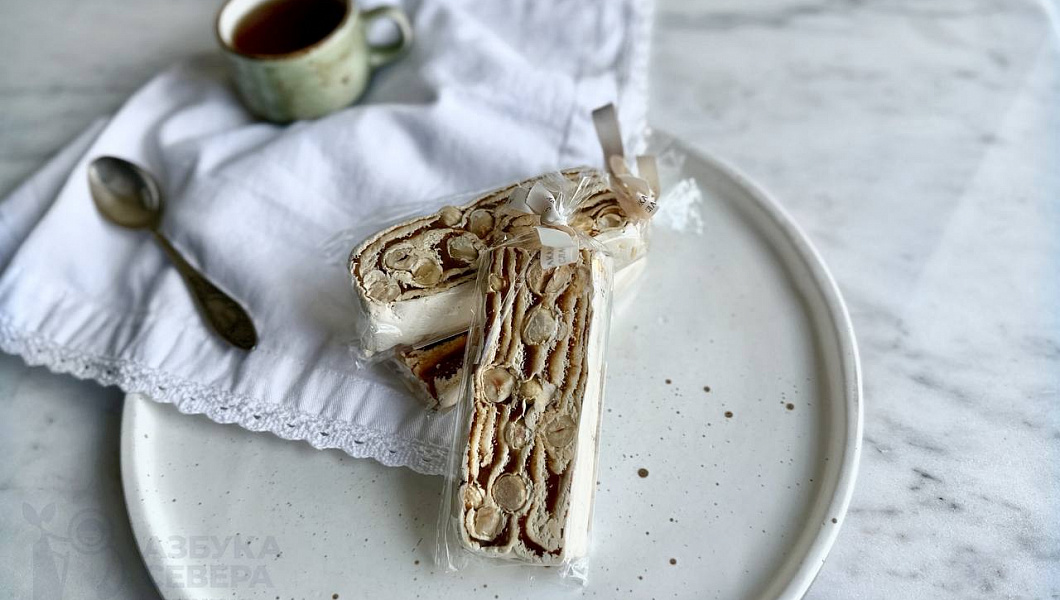 Нуга с карамелью, медом и фундуком