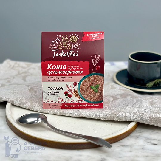 Каша цельнозерновая "Талкан с вяленой клюквой"