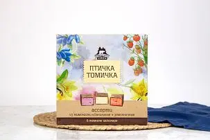 Конфеты сбивные ассорти "Птичка Томичка" (жимолость, ваниль, земляника)