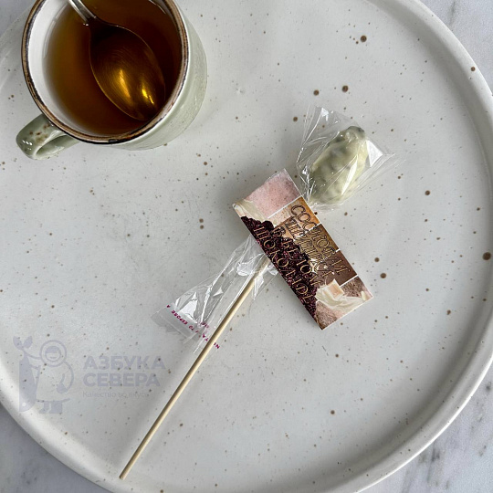 Шишка на палочке в белом шоколаде