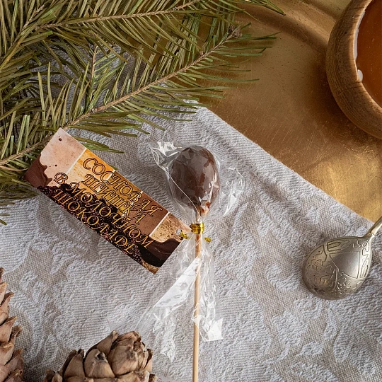 Шишка на палочке в молочном шоколаде