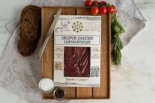 Нарезка окорок из оленины сырокопченный