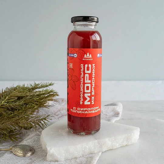 Морс из брусники с сиропом топинамбура