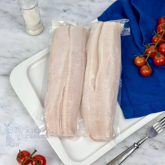 Спинки чёрной трески (угольная рыба) свежемороженые