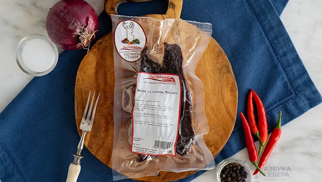 Юкола из оленины сыровяленая