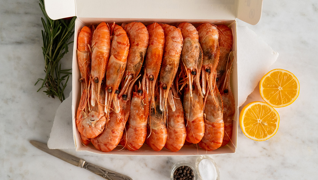 Креветки гребенчатые Ботан варено-мороженые