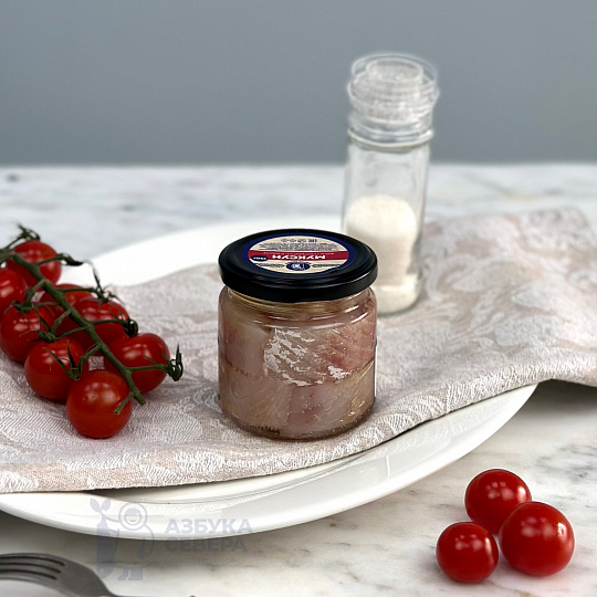 Муксун филе слабой соли (маленькая банка)