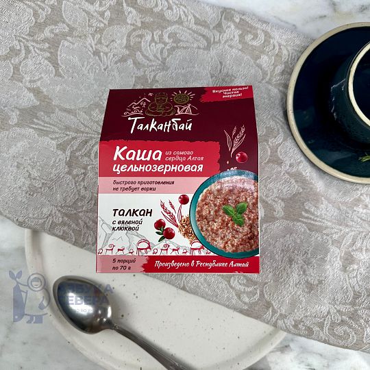 Каша цельнозерновая "Талкан с вяленой клюквой"