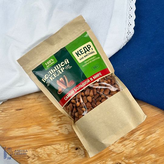 Кедровый орех отборный обжаренный с раскрытой скорлупой (большая упаковка)