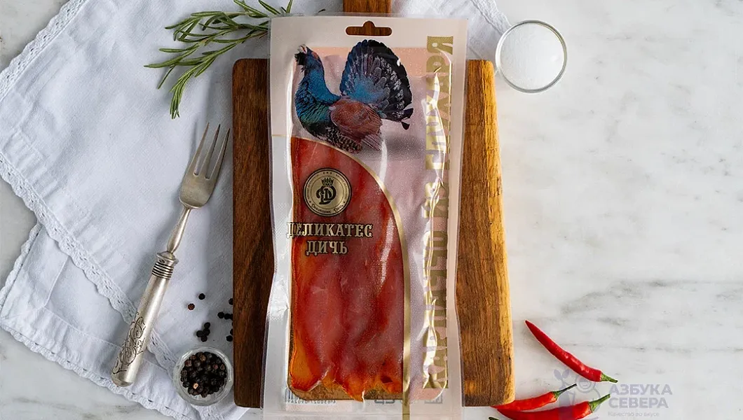 Нарезка карпаччо из глухаря