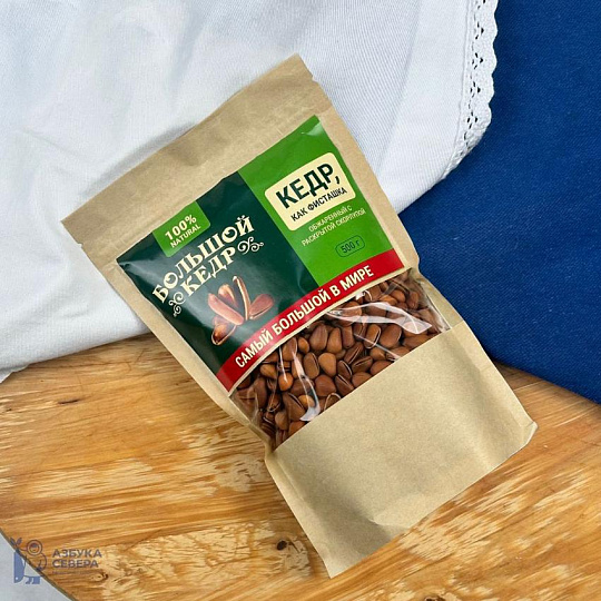 Кедровый орех отборный обжаренный с раскрытой скорлупой