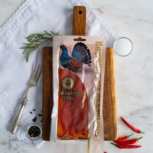 Нарезка карпаччо из глухаря