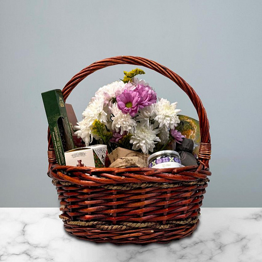 Подарочный набор "Таежные сказки" с живыми цветами